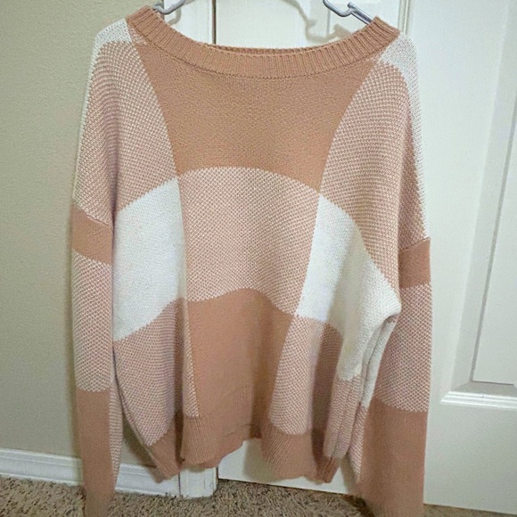 Sweaters - Women's Tan and White Sweater